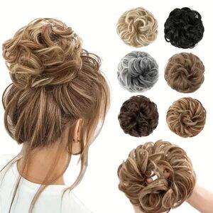 Qunlinta Messy Hair Bun Thick Updo Scrunchies Ponytail Extension blonde
